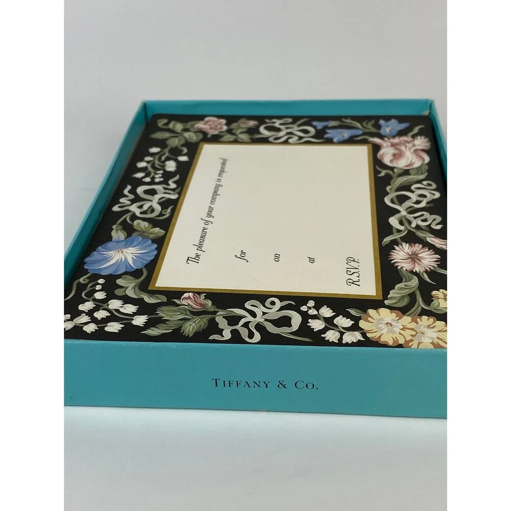 Rare Tiffany & Co. Set of 10 Invitations Floral Botanical Dinner Party Event